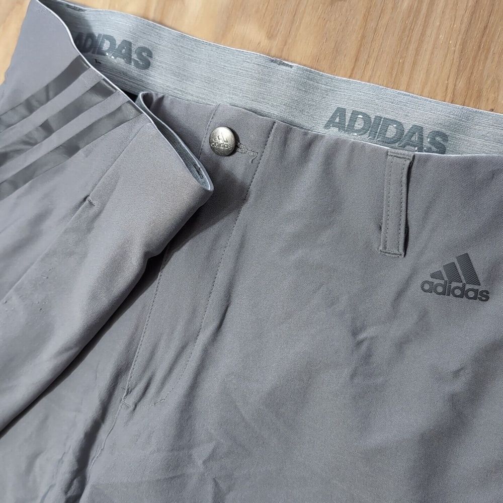 NEW Adidas Golf Ultimate 365 Tapered 3 Stripe Golf Trousers Gray W36 L30 Stretch